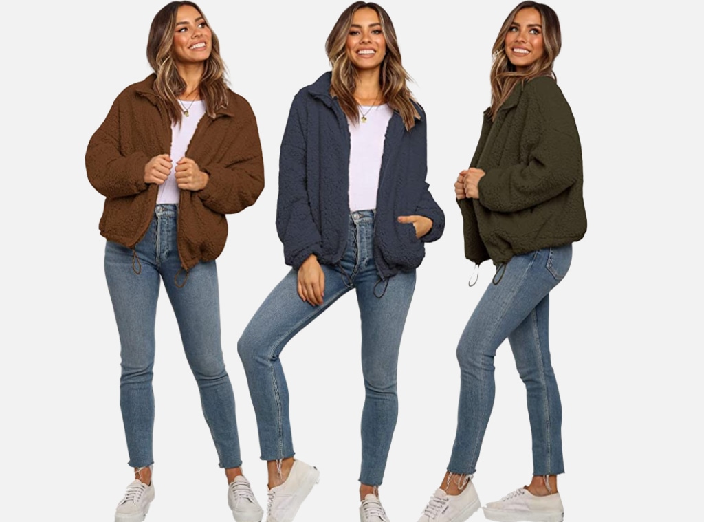 Fuzzy oversized jacket deals